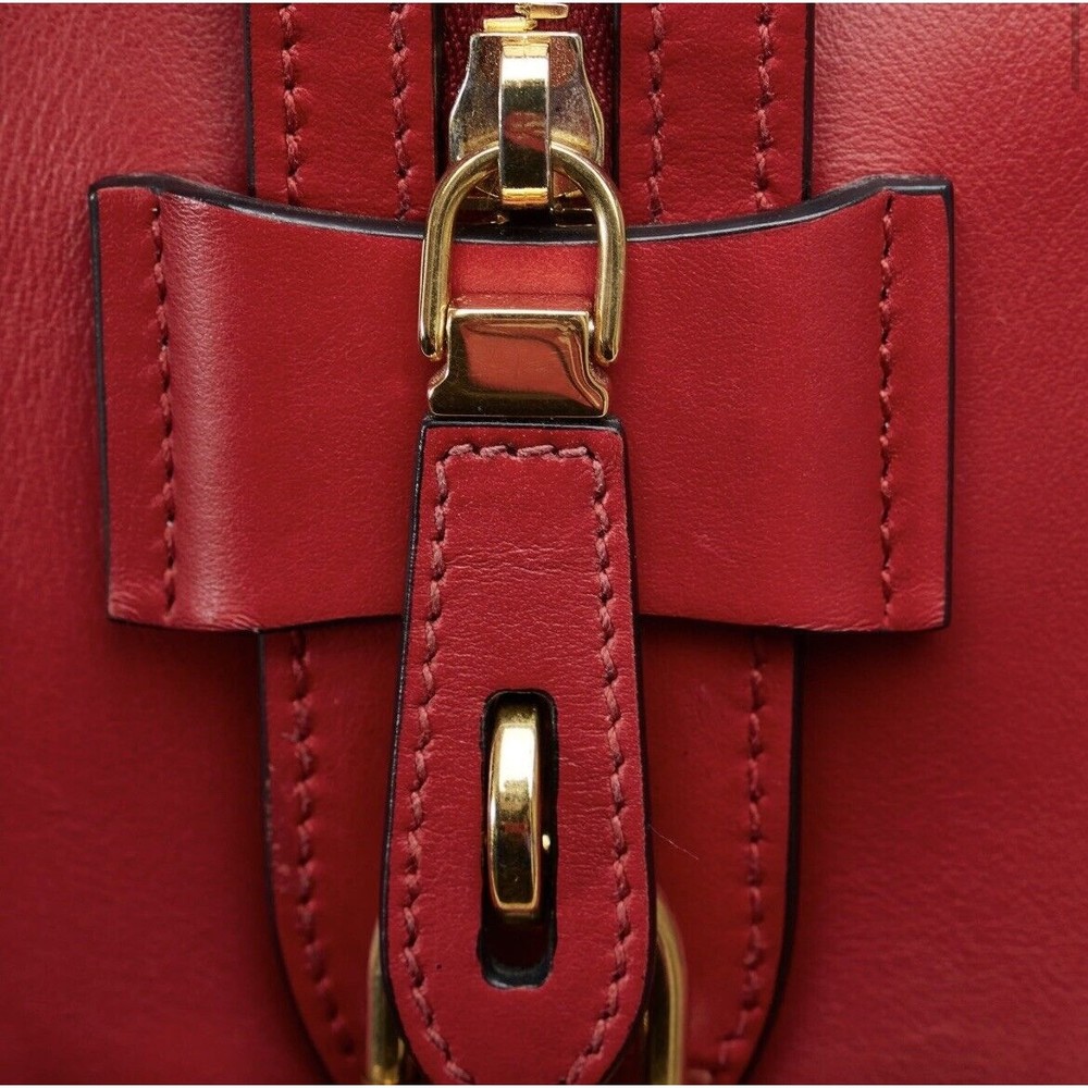 New Red Prada Saffiano and City Calf Esplanade Satchel - Picture 10 of 14